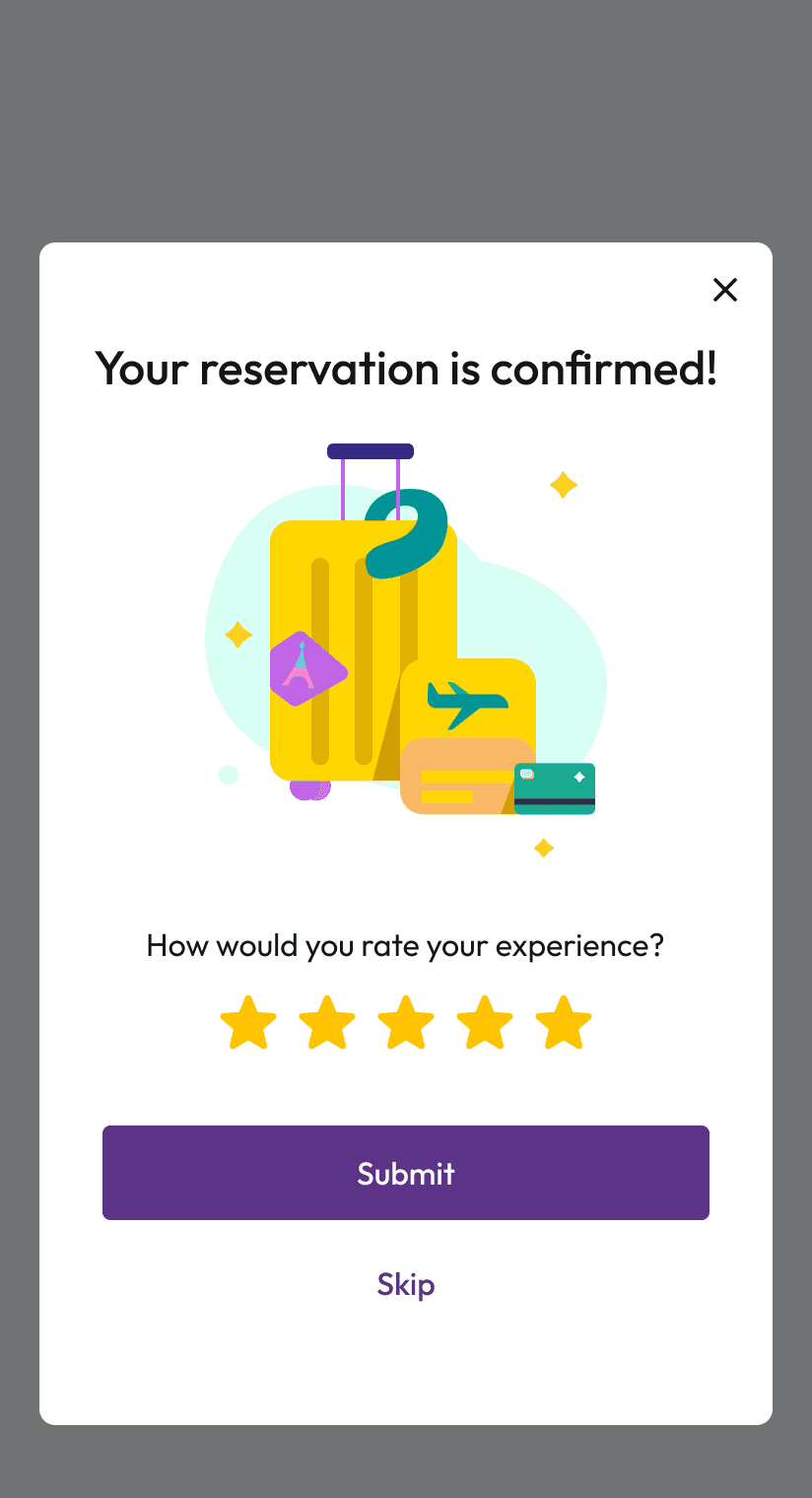 Demo booking app — success confirmation